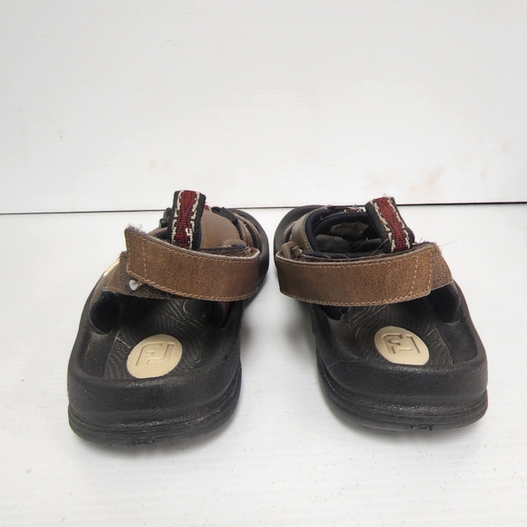 Footjoy Greenjoys Brown Leather Golf Sandals with Adjustable Heel Strap Sz 10 - Picture 8 of 12